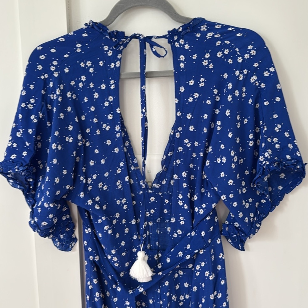 NWT Tuckernuck Faithful The Brand La Villa Cobalt Blue Wide-Leg Jumpsuit 6 - Picture 7 of 14